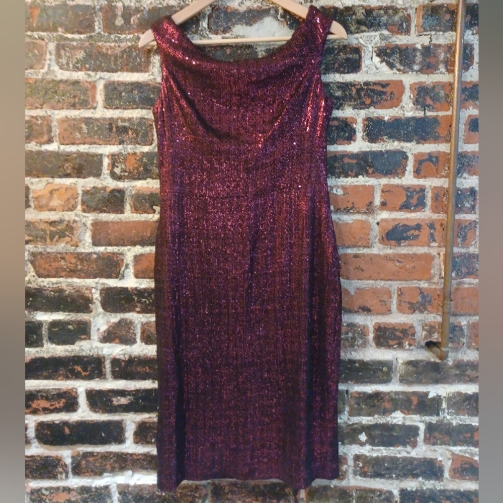Lauren Ralph Lauren Red Sequined Sequin Bodycon Dress 8